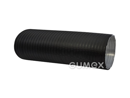 Vzduchotechnická hadica, 80mm, SEMI ALG 2, 0,02bar, 2-vrstvový hliník, -30°C/+250°C, čierna matná
